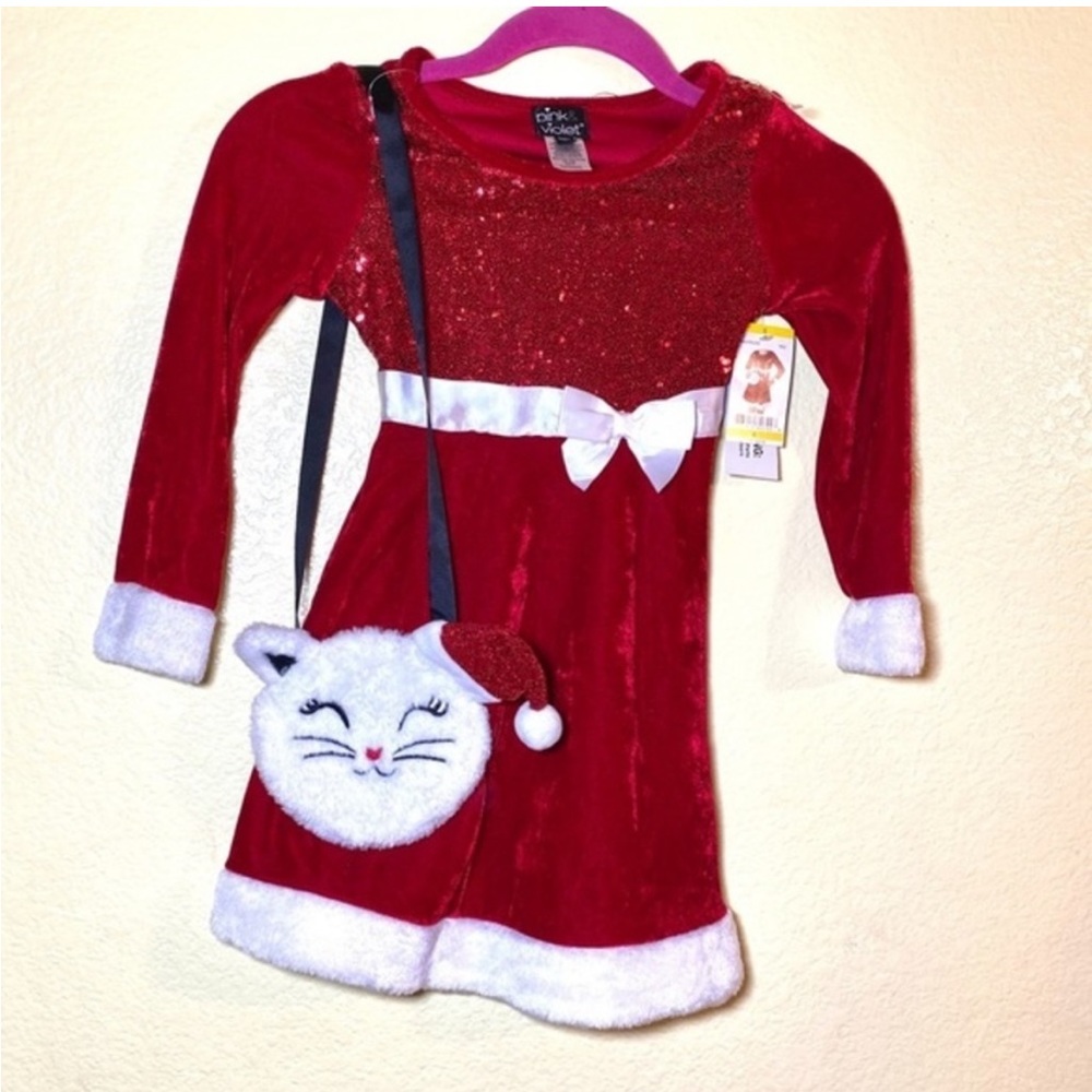 SOLD! Holiday velvet long sleeve flare dress